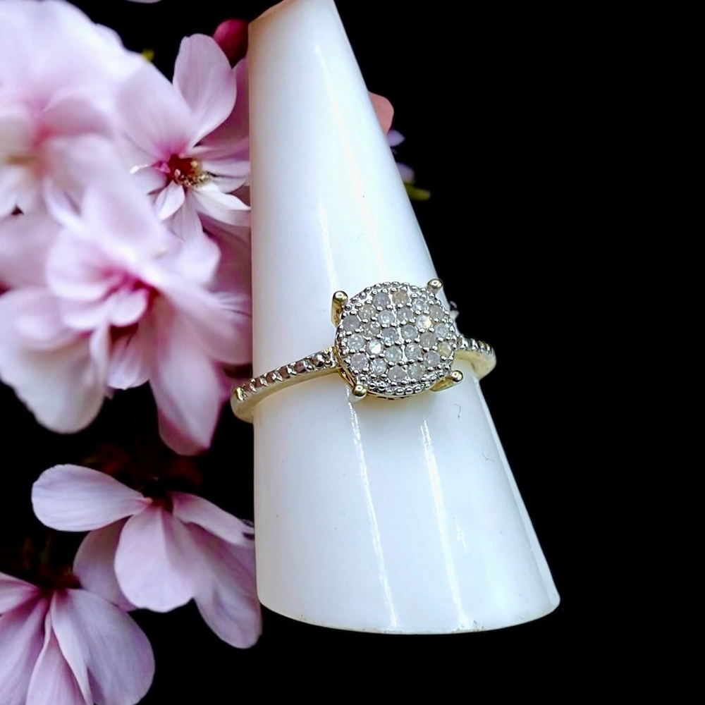 🌺Gold Vermeil & Genuine Diamond Ring